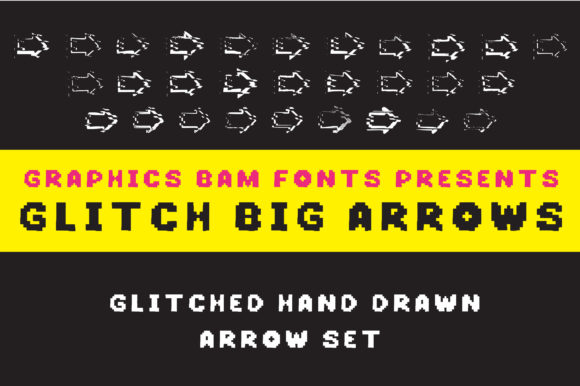 Glitch Big Arrows: Elevating Digital Design with Distinctive Pixelated Typography